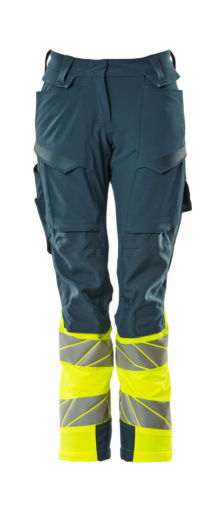 MASCOT® ACCELERATE SAFE Hose mit Knietaschen  Gr. 76/C34, dunkelpetroleum/hi-vis gelb - bei HUG Technik ♡