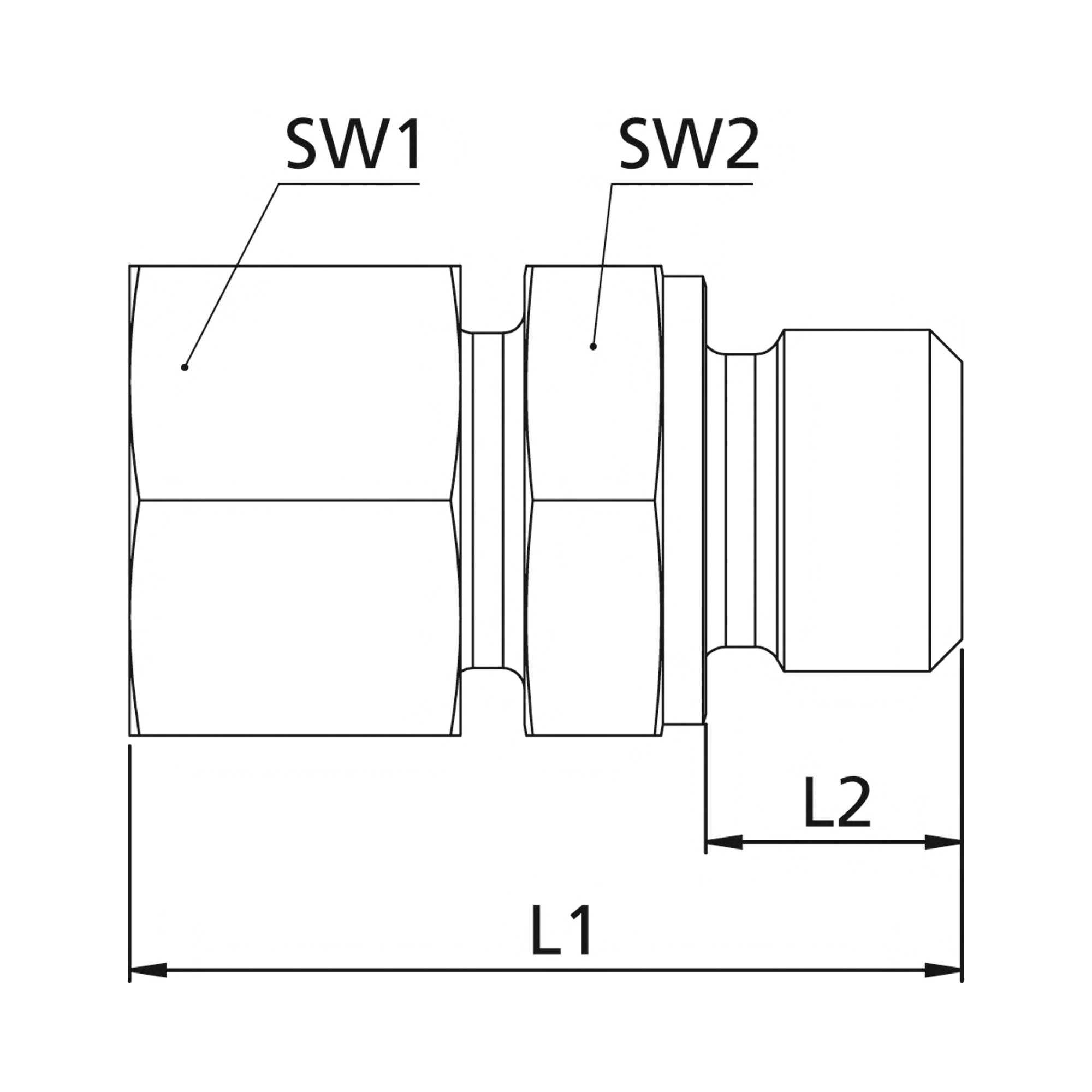 Gerade Einschraubverschraubung, G 1 a., Rohr-Ø 22, Stahl verzinkt - bei HUG Technik ✓