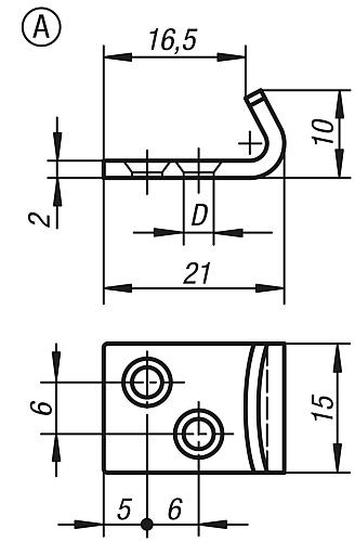 Gegenhaken, Form: A Edelstahl - K0050.9135212 - bei HUG Technik ✭