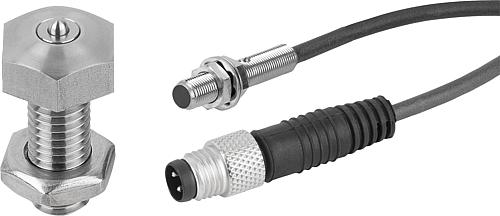 Produktbild Anschlag verstellbar Gr.1 M08 Edelstahl, mit Endlagenabfrage - K0581.080352 - gibt’s bei ☆ HUG Technik ✓