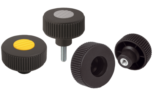 Rändelrad Gr.1, D1=40 D=M05x10, Form: L, Thermoplast schwarz RAL7021, Komp: Stahl, Deckel: grün RAL6032 - K0260.51052X10 - kommt direkt von HUG Technik 😊