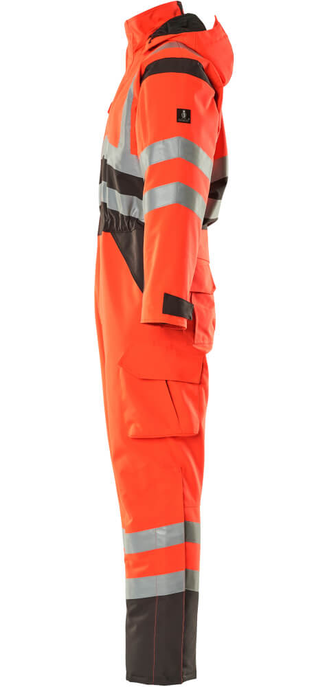 MASCOT SAFE YOUNG Winteroverall Safara hi-vis rot/dunkelanthrazit, Seitenansicht