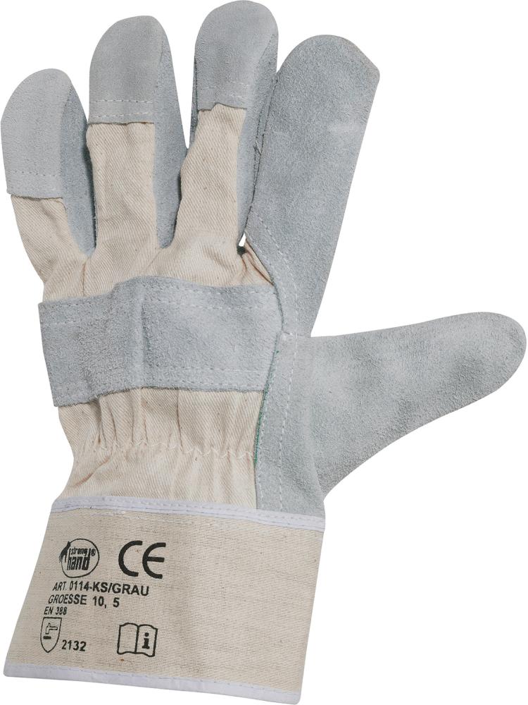 STRONGHAND® Handschuh, Kernspaltleder, weisse Stulpe, Gr. 10,5 - bei HUG Technik ✓