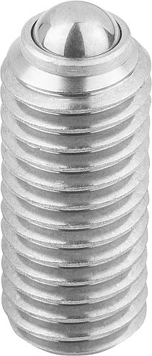 Federndes Druckstück Standard Federkraft M03 L=9 Edelstahl, Komp: Kugel aus Edelstahl - K0316.03 - kommt direkt von HUG Technik 😊