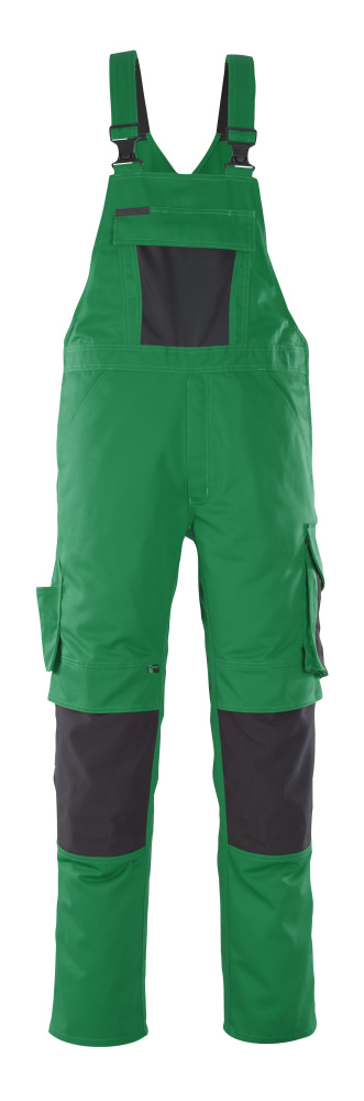 MASCOT® UNIQUE Latzhose mit Knietaschen »Leipzig« Gr. 76/C46, grün/schwarz - bekommst Du bei HUG Technik ♡