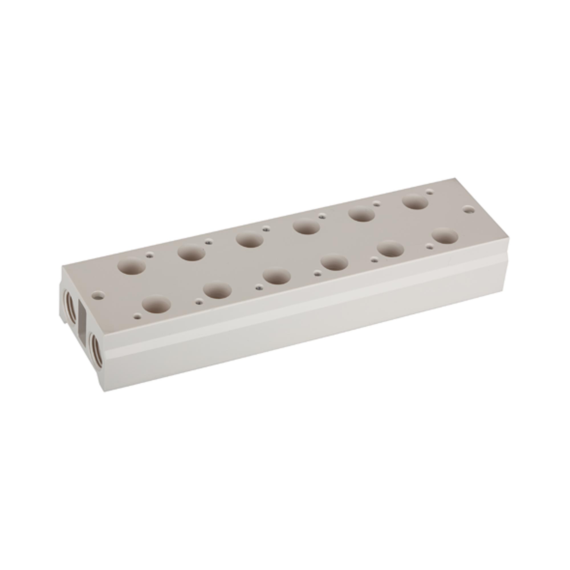 Mehrfach-Grundplatte für 3/2-Wegeventile, 8 Positionen, M5, G 1/8 - bei HUG Technik ✓ ✌