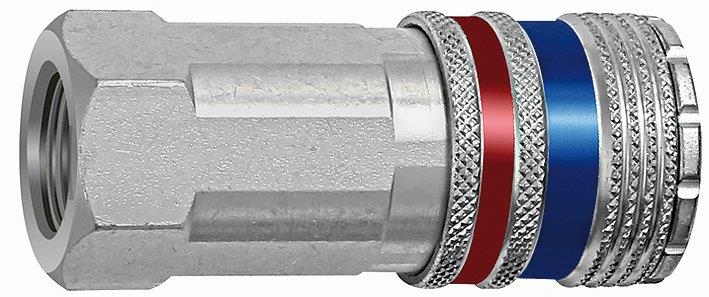 Sicherheitskupplung NW 10, Stahl/Messing verzinkt, G 3/8 IG - erhältlich bei ❣ HUG Technik ✓