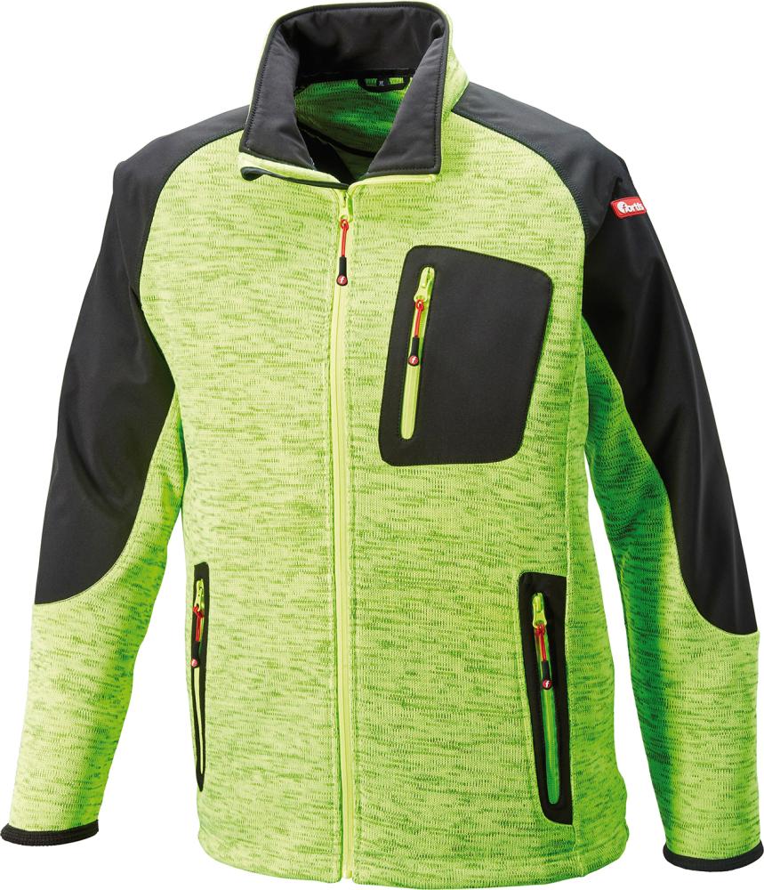 FORTIS Strickjacke, Softshell, limegreen/schwarz - bei HUG Technik ✭