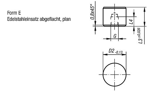 Grippers und Einsätze rund D2=10, Form: E Edelstahl - K0385.10102 - bei HUG Technik ✭