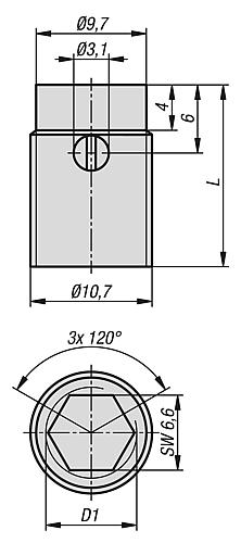 Gewindeeinsatz selbstschneidend mit Schneidbohrung, M08, L=16, Stahl verzinkt - K1538.08 - bei HUG Technik ☆