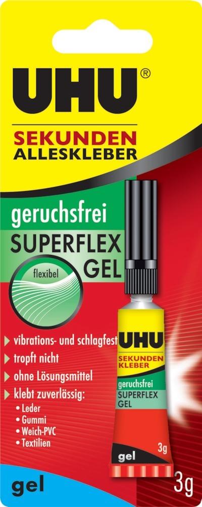 UHU® SEKUNDEN ALLESKLEBER geruchsfrei SUPERFLEX GEL, 3 g - erhältlich bei ♡ HUG Technik ✓