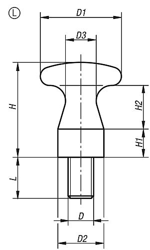 Flacher Knopf M08 D1=25 Stahl - K0157.08014 - bekommst Du bei HUG Technik ♡