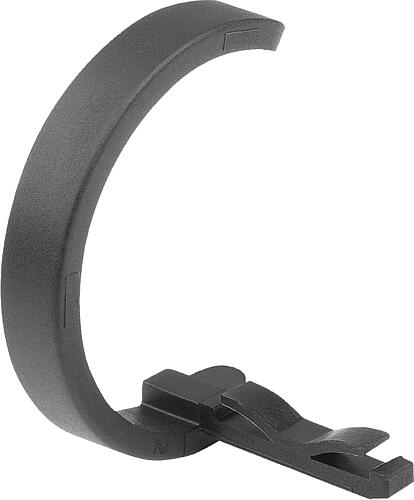 Verdrehsicherung für Rundrohre, mit Nut, D=30 Kunststoff, schwarz - K1967.30