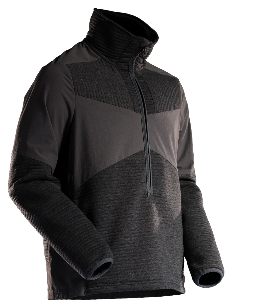 MASCOT® CUSTOMIZED Fleecepullover mit kurzem Reißverschluss und Futter  Gr. 2XL, schwarz - erhältlich bei ♡ HUG Technik ✓