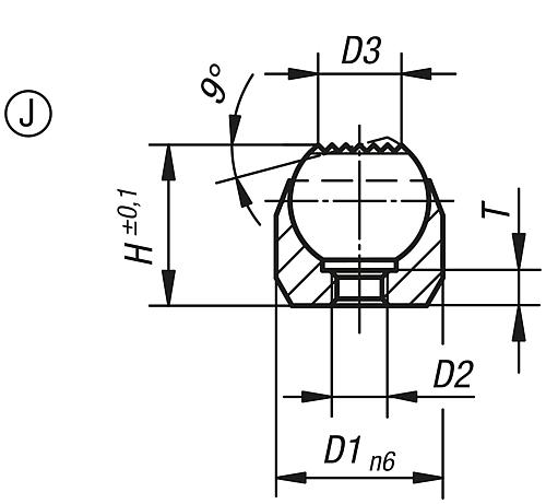 Pendelauflage M03 D1=12, Form:J Vergütungsstahl, Komp:Wälzlagerstahl - K0282.603 - erhältlich bei ✭ HUG Technik ✓