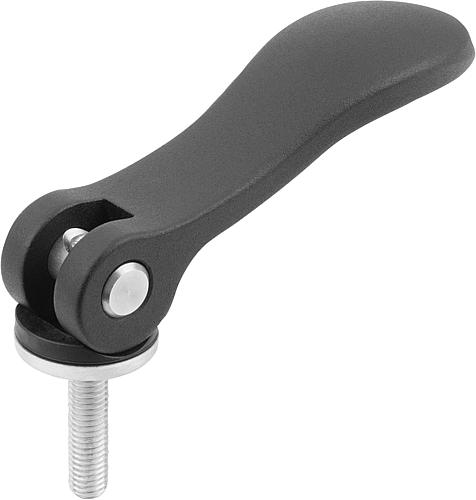 Produktbild Exzenterhebel Gr.0 M04x15 Aluminium, schwarz, Komp: Stahl - K0005.0501104x15
