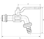 Kugelauslaufhahn, Edelstahl, G 1 AG, DN 25 - erhältlich bei ♡ HUG Technik ✓