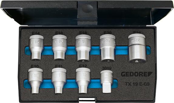 GEDORE Steckschlüssel-Einsatz Garnitur 1/2 Zoll 9-teilig E10-E24 - gibt’s bei HUG Technik ✓