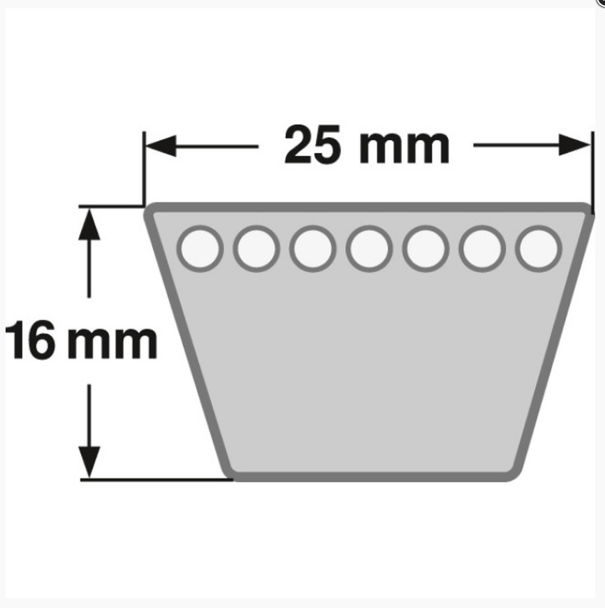 Zeichnung ConCar Keilriemen 25 mm DIN 2215.
