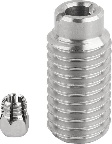 Aufnahmebuchse für Zustandssensor, M12, D=5, Form:A Gewinde durchgehend, Edelstahl 1.4305 blank - K1842.1105120