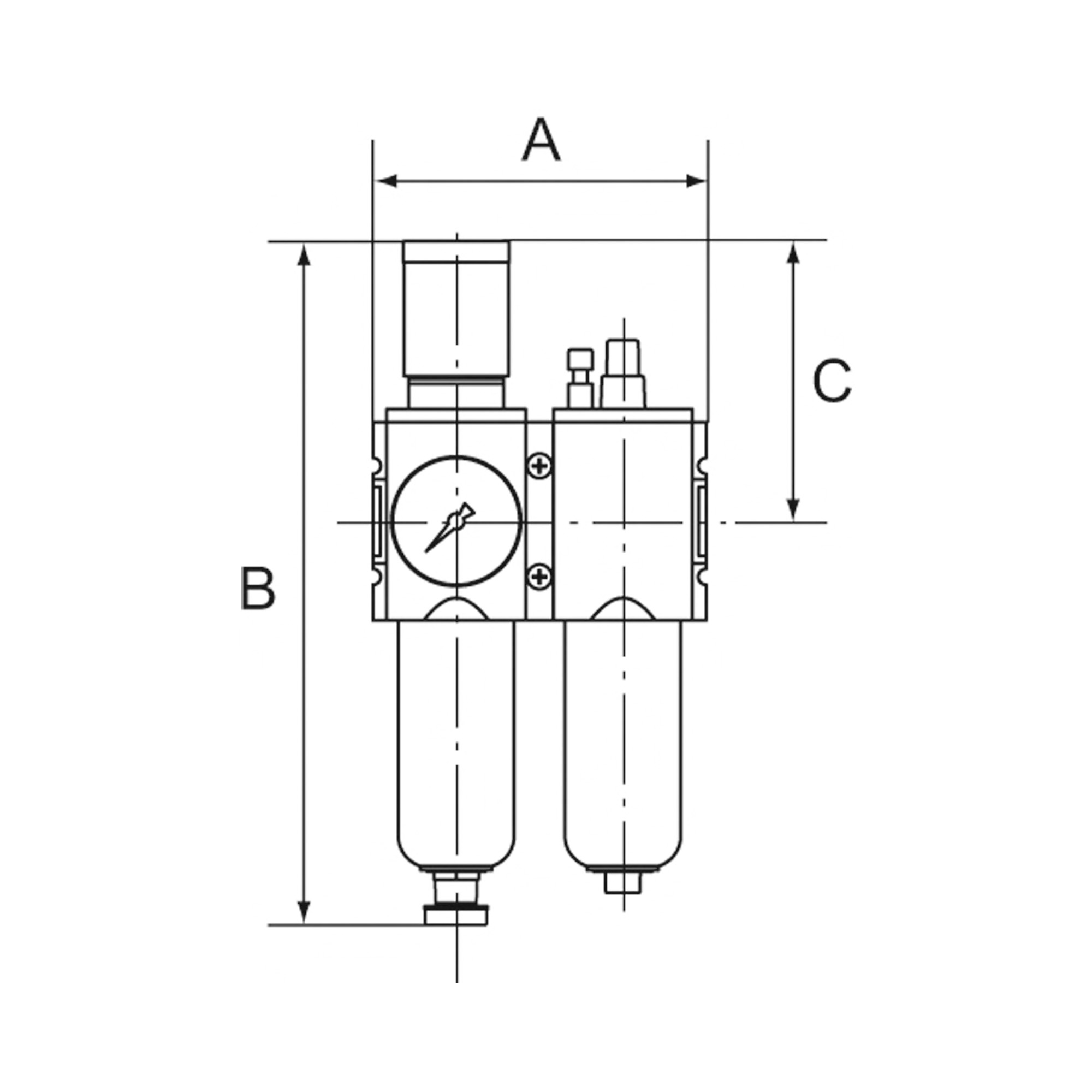 WE 2-tlg. »FUTURA-mini«, Metallbehälter, Standardmanometer, G 1/4, 0,5-8, VA - kommt direkt von HUG Technik 😊
