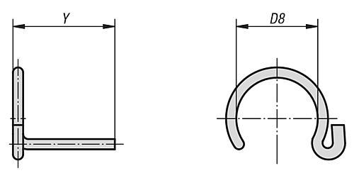 Sicherungsbügel für Kugelpfannen Stahl, Typ=S 8 - K0714.08 - bekommst Du bei HUG Technik ♡