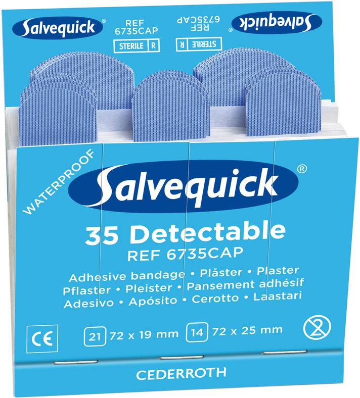 Salvequick® Nachfüllpackung, 6 x 35 Pflaster, detektierbar - gibt’s bei HUG Technik ✓ Salvequick® Nachfüllpackung, 6 x 35 Pflaster, detektierbar - gibt’s bei HUG Technik ✓