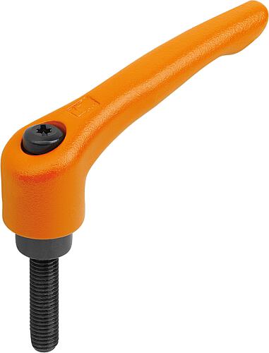 Klemmhebel Gr.2 M8X60, Stahl orange RAL2004 strukturmatt, Komp:Stahl brüniert - K0752.208182X60