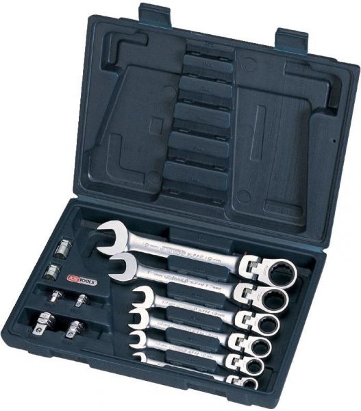 KSTOOLS® Gelenk-Ratschenschlüssel-Satz 12-teiligmit Verriegelung - bekommst Du bei HUG Technik ♡