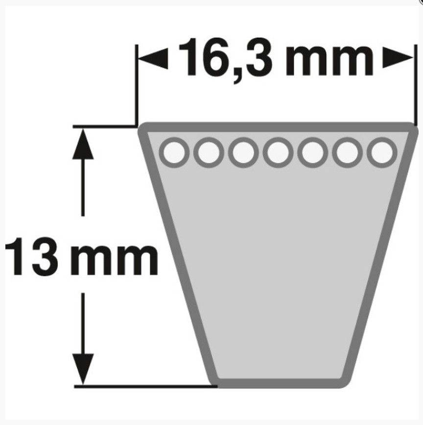 Zeichnung ConCar Schmalkeilriemen SPB 16,3 mm DIN 7753.