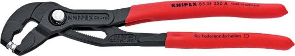 KNIPEX® Schlauchklemmenzange f. Federbandschellen Griffe kunststoffüberzogen 250 mm - direkt von HUG Technik ✓ KNIPEX® Schlauchklemmenzange f. Federbandschellen Griffe kunststoffüberzogen 250 mm - direkt von HUG Technik ✓