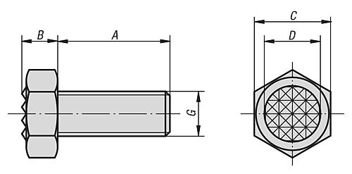 Gripper sechskant M06x25 Stahl, Komp: Hartmetall, C=10 - K0386.1006 - bei HUG Technik ✓