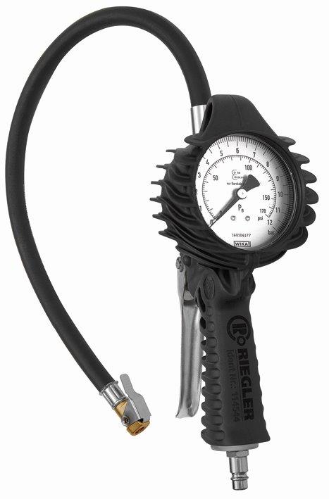 Handreifenfüllmesser Momentstecker, ungeeicht, 0-12 bar, Schlauch drehbar, Manometer ø 80 - bei HUG Technik ✓