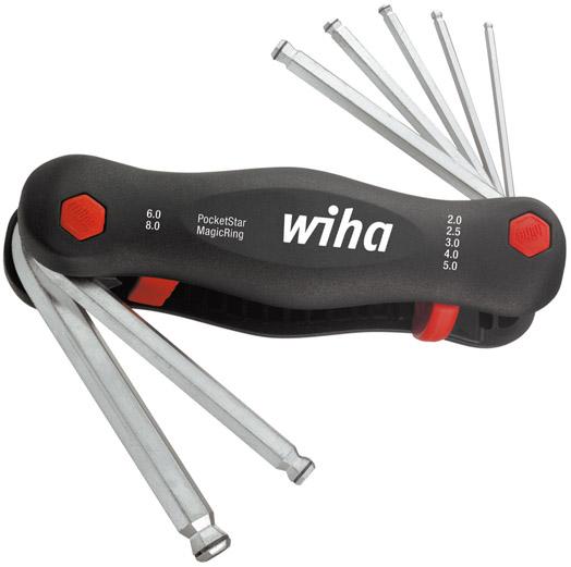 Wiha® Kugelkopf-Winkelschraubendreher 369R im Klapphalter MagicRing, 7-teilig 2-8mm - bekommst Du bei HUG Technik ♡