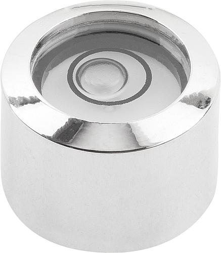 Dosenlibelle zylindrisch D1=14 H=9,5, Form:A Messing, Komp:Polyamid, E30' Empfindlichkeit 30' - K1155.1140930 - bei HUG Technik ♡