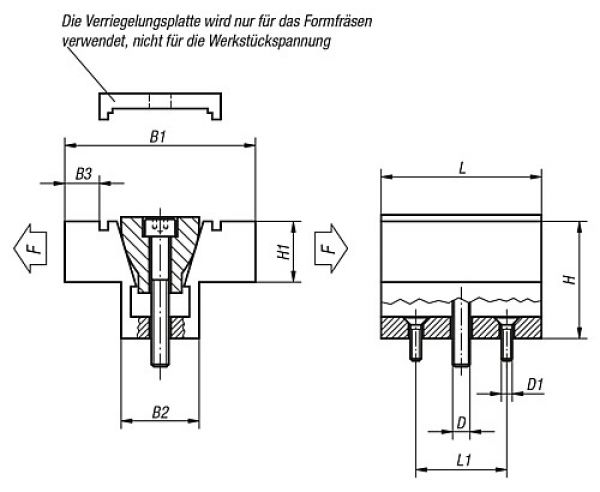 Keilspanner mit Bearbeitungs-Zugabe M04 Aluminium, Komp: Einsatzstahl - K0038.04 - direkt von HUG Technik ✓