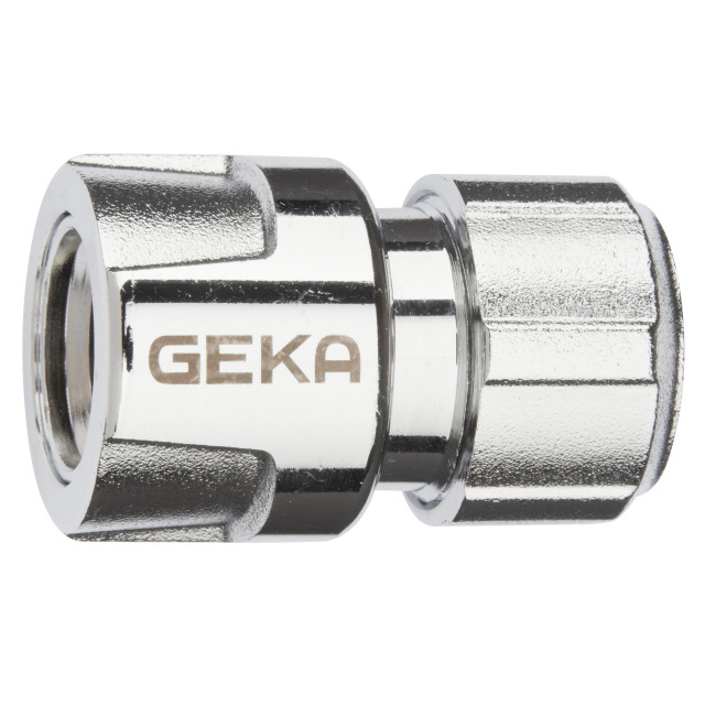 GEKA® plus-Schlauchstück "Stecksystem" 1/2" - 13mm MS Cr mit Spannmutter - bei HUG Technik ✭