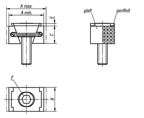 Keilspanner geriffelt B=24 Vergütungsstahl, schmal, F=M08x25, F=M08x25 - K0039.2108 - gibt’s bei ☆ HUG Technik ✓