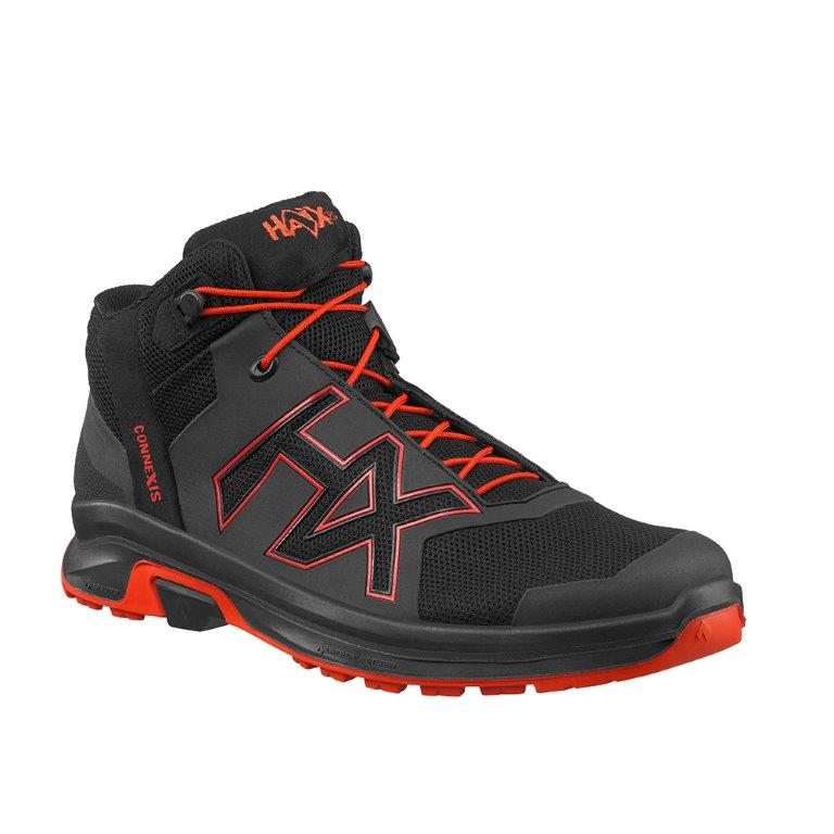 HAIX® CONNEXIS Go GTX mid black-fire, Outdoorstiefel, schwarz/rot - bei HUG Technik ✭