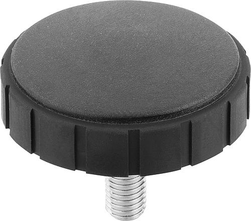 Rändelschraube M06x15, Form: L Thermoplast, Komp: Stahl - K0281.5706X15 - bei HUG Technik ☆