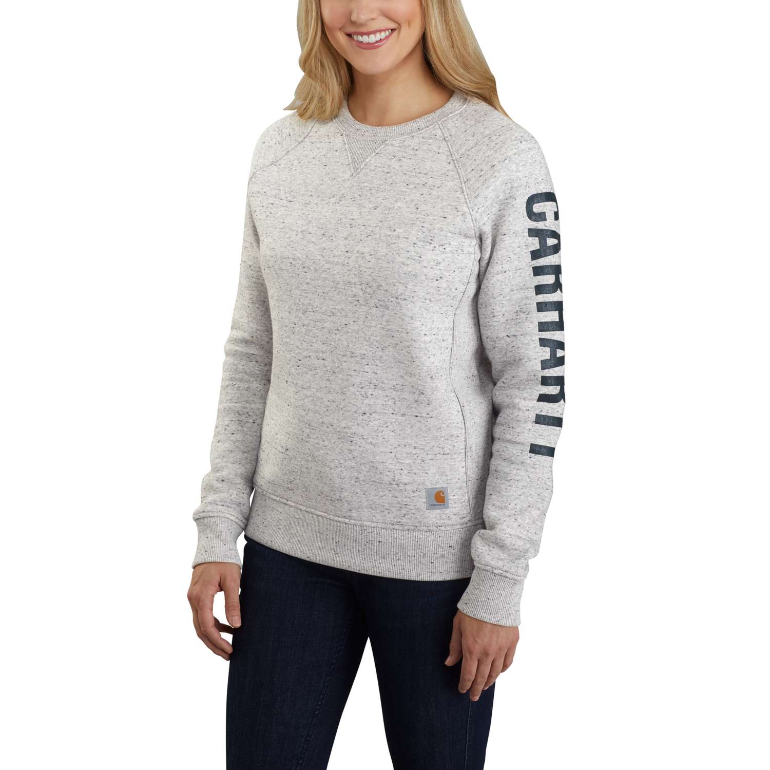 carhartt® Damen Sweatshirt CLARKSBURG CREWNECK SWEATSHIRT asphalt heather nep 🖤 bei HUG Technik ✓