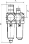 Wartungseinheit 2-tlg. »variobloc«, Metallbehälter, BG 1, G 1/4 - direkt von HUG Technik ✓
