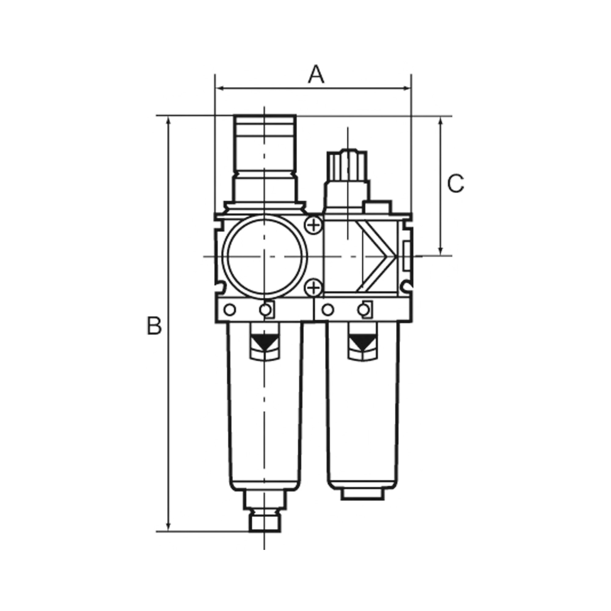 Wartungseinheit 2-tlg. »variobloc«, Metallbehälter, BG 2, G 3/4 - erhältlich bei ☆ HUG Technik ✓