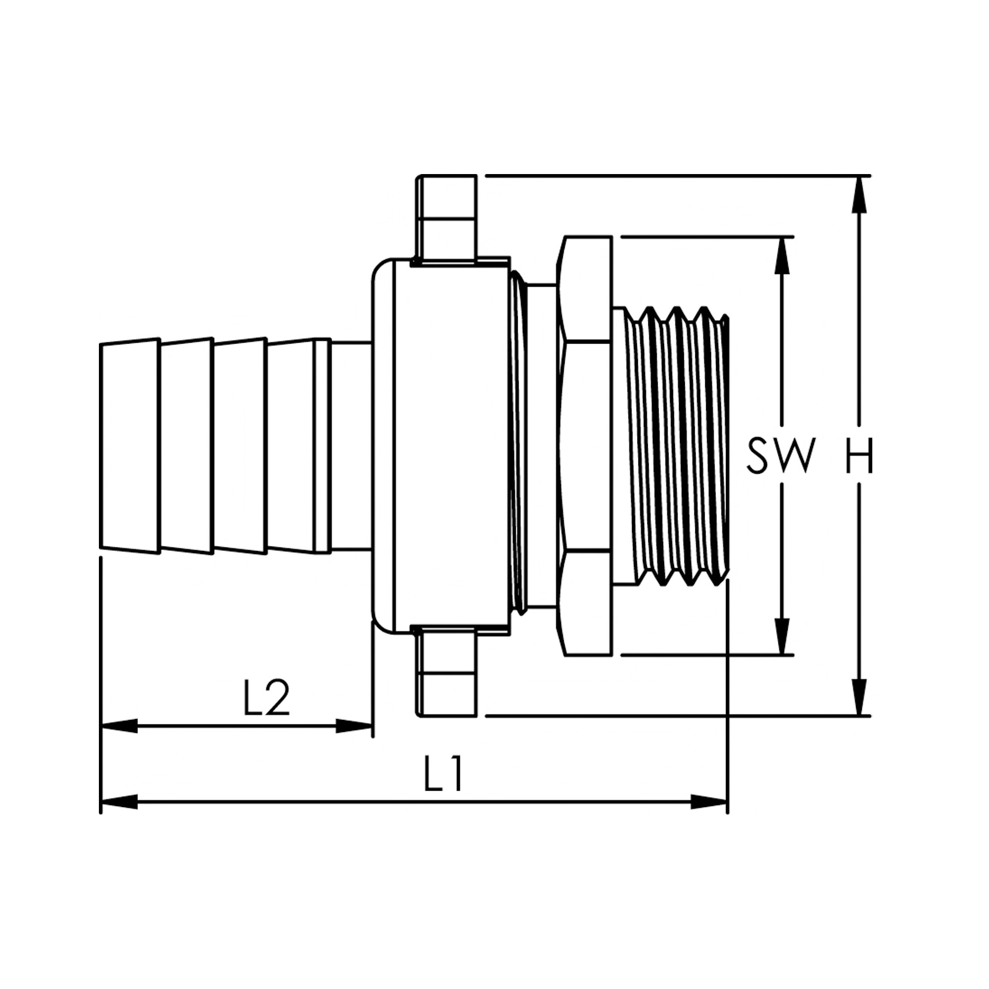 3/3 Standrohrverschraubung, G1 1/2AGx38, Mutter 1 3/4" flachdichtend, leicht, Messing - kommt direkt von HUG Technik 😊