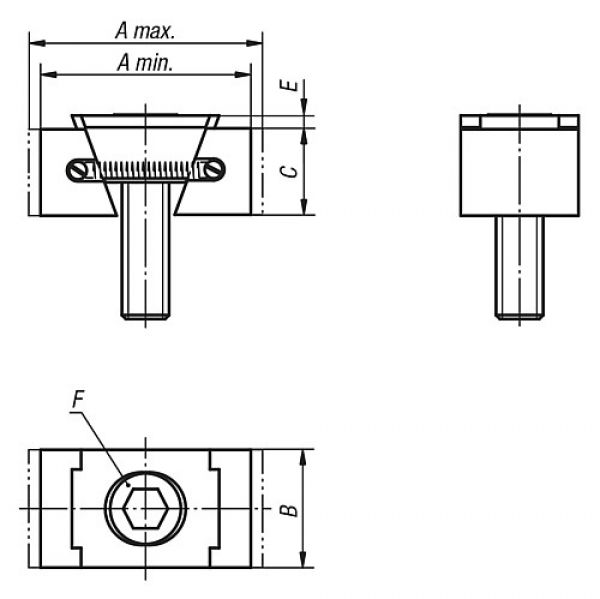 Keilspanner mit Bearbeitungs-Zugabe B=24 Vergütungsstahl, schmal, F=M08x25, F=M08x25 - K0649.3108 - direkt von HUG Technik ✓