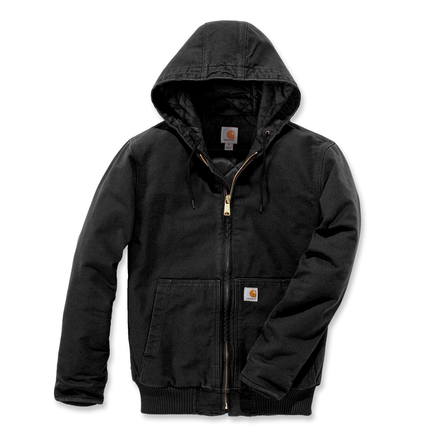 carhartt® Herren Baumwoll-Jacke mit Kapuze DUCK ACTIVE JACKET, black - erhältlich bei ✭ HUG Technik ✓