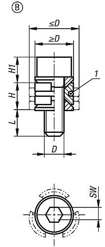 Zentrierspanner Rund H=11,5, Form: B Stahl, Komp: Stahl - K1166.21608 - bei HUG Technik ✭