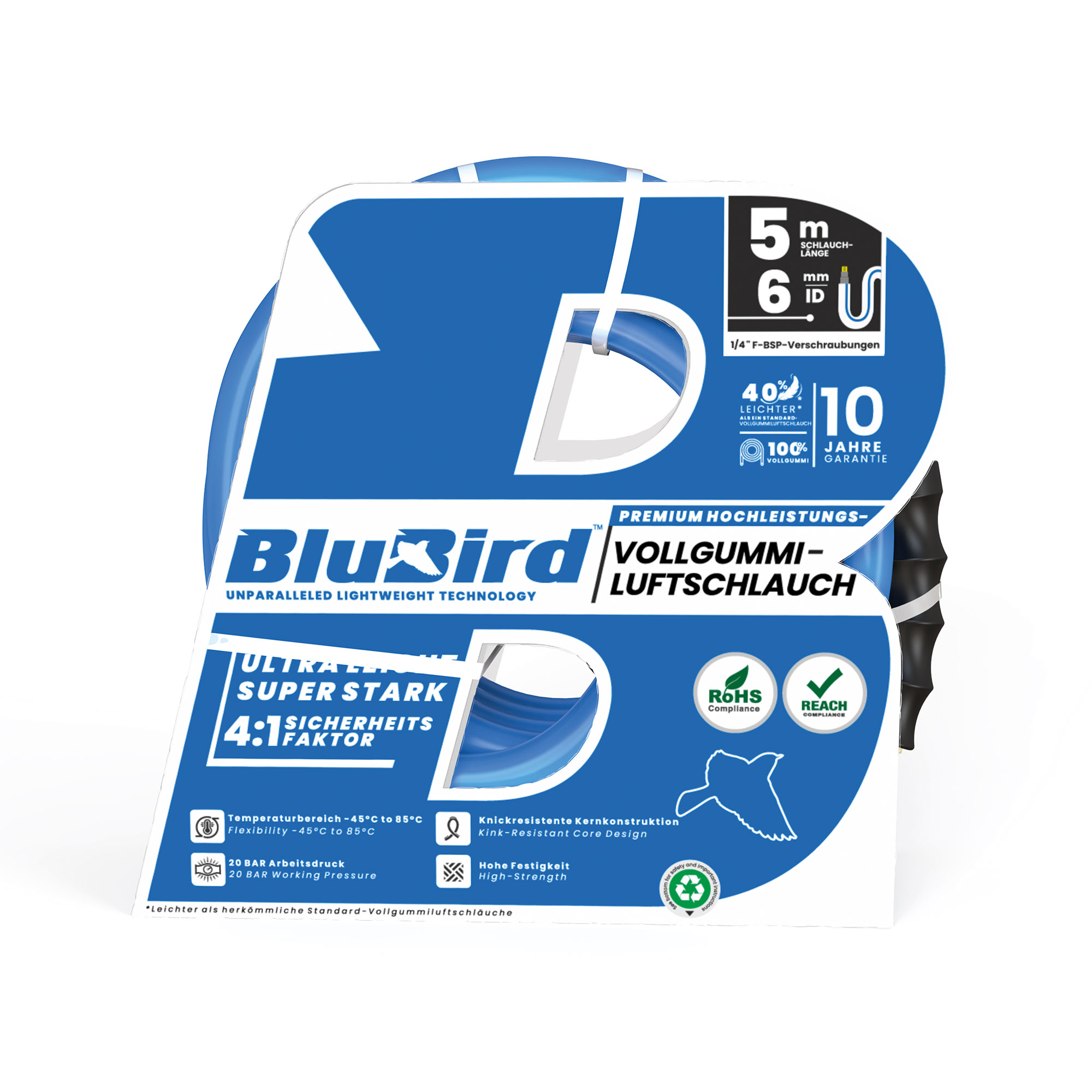 Werkstattschl.-Set »BluBird«, Sicherheitskupplung, Ø12x6, 5 m - bei HUG Technik ✭