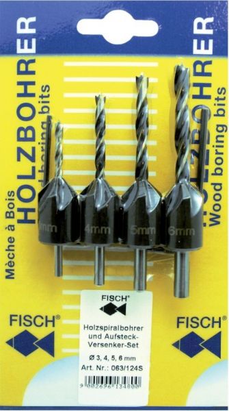 Fisch Holzspiralbohrer WS Aufsteckversenker HSS 3-4-5-6mm auf Karte - bei HUG Technik ✓ Fisch Holzspiralbohrer WS Aufsteckversenker HSS 3-4-5-6mm auf Karte - bei HUG Technik ✓