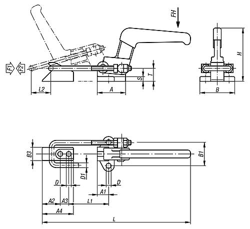 Bügelspanner horizontal Stahl, Komp: Kunststoff - K0081.1650 - bei HUG Technik ✓